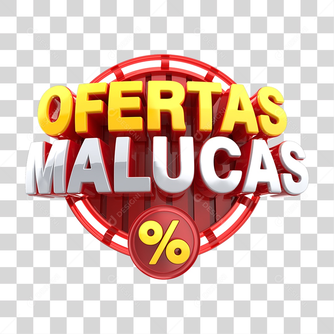 Selo 3D Ofertas Malucas PNG Transparente