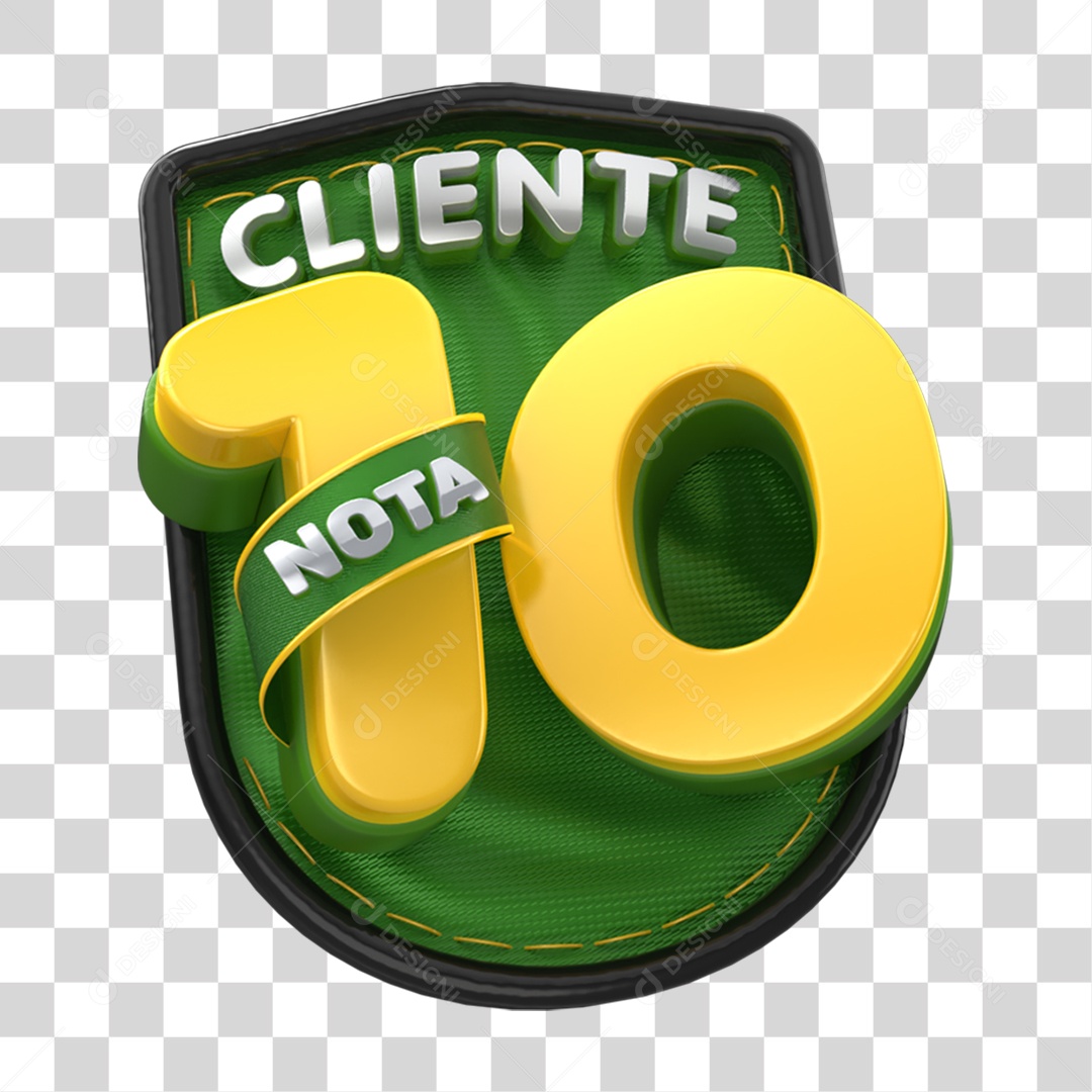 Selo 3D Cliente Nota 10 PNG Transparente