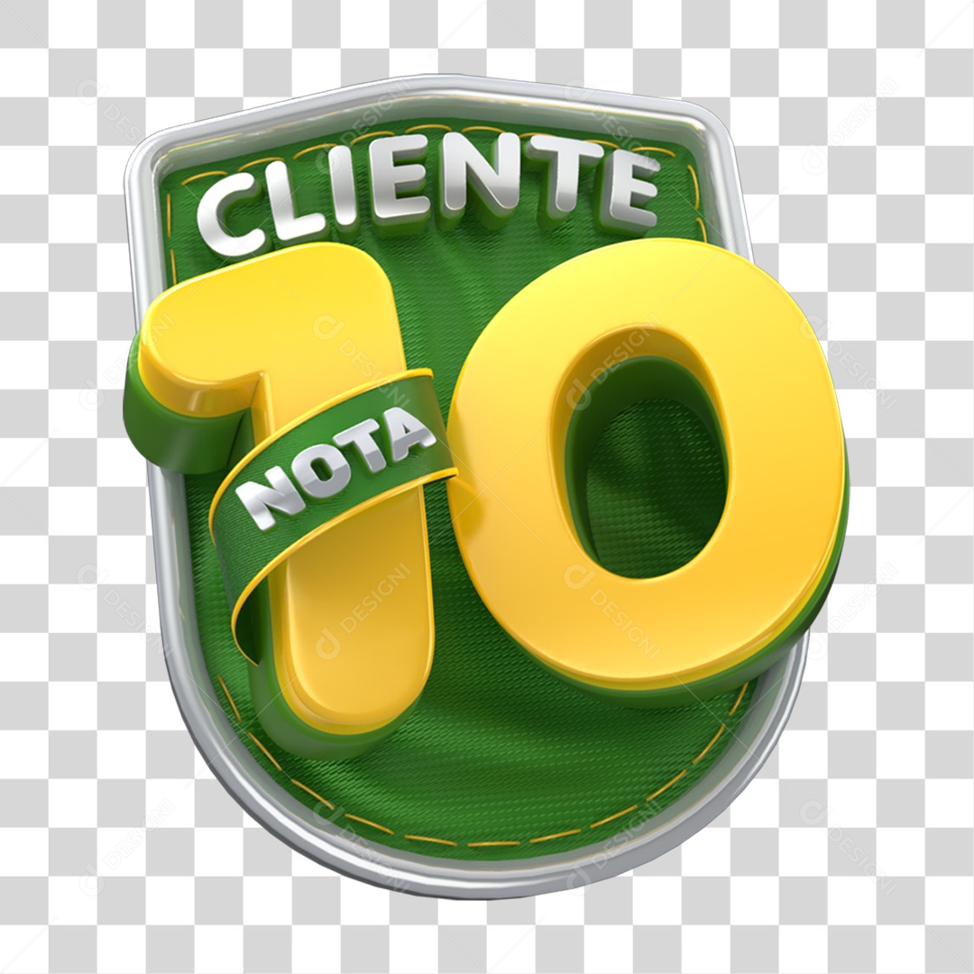 Selo 3D Cliente Nota 10 PNG Transparente