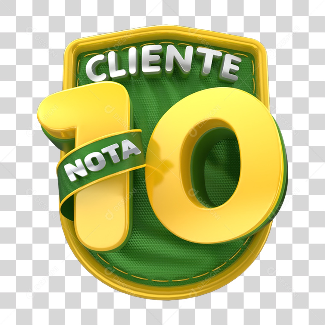 Selo 3D Cliente Nota 10 PNG Transparente