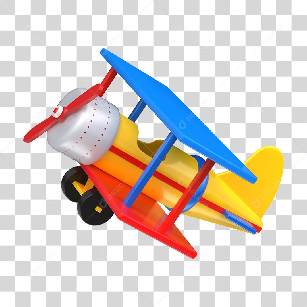 Aviãozinho Colorido Para Brincadeira no Dia das Crianças PNG Transparente