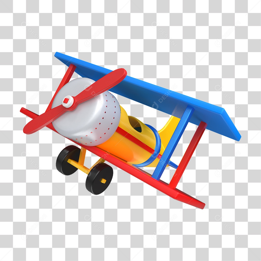 Aviãozinho Colorido Para Brincadeira no Dia das Crianças PNG Transparente