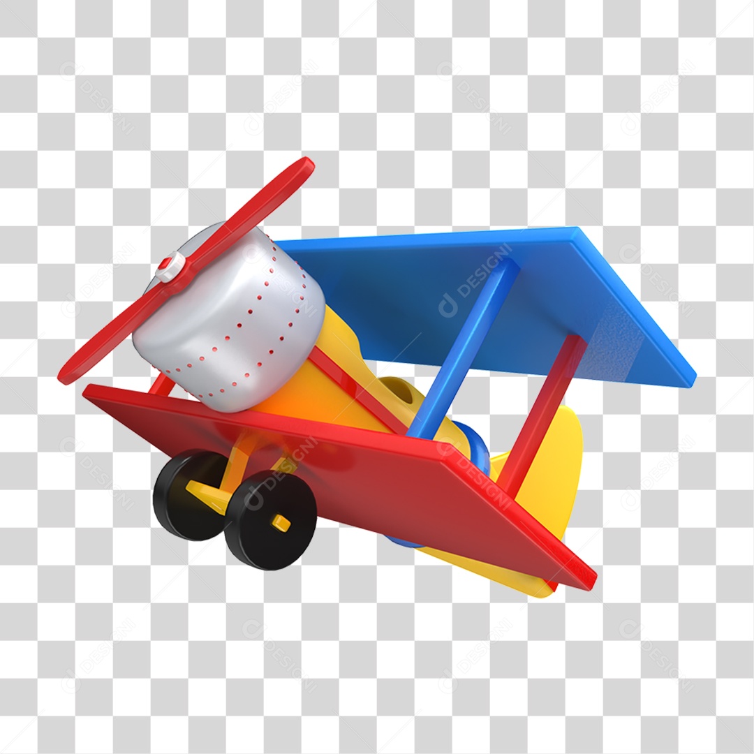Aviãozinho Colorido Para Brincadeira no Dia das Crianças PNG Transparente