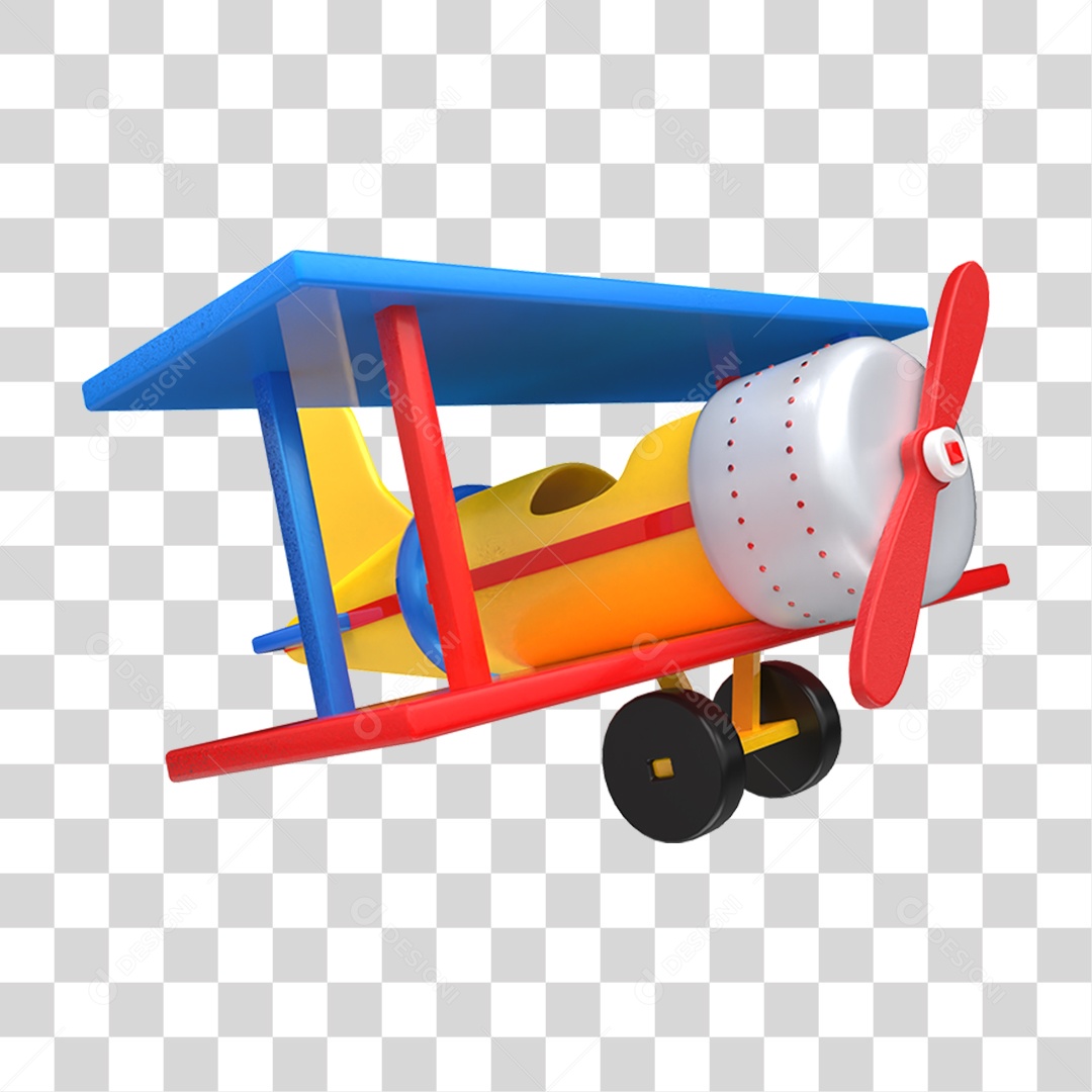 Aviãozinho Colorido Para Brincadeira no Dia das Crianças PNG Transparente