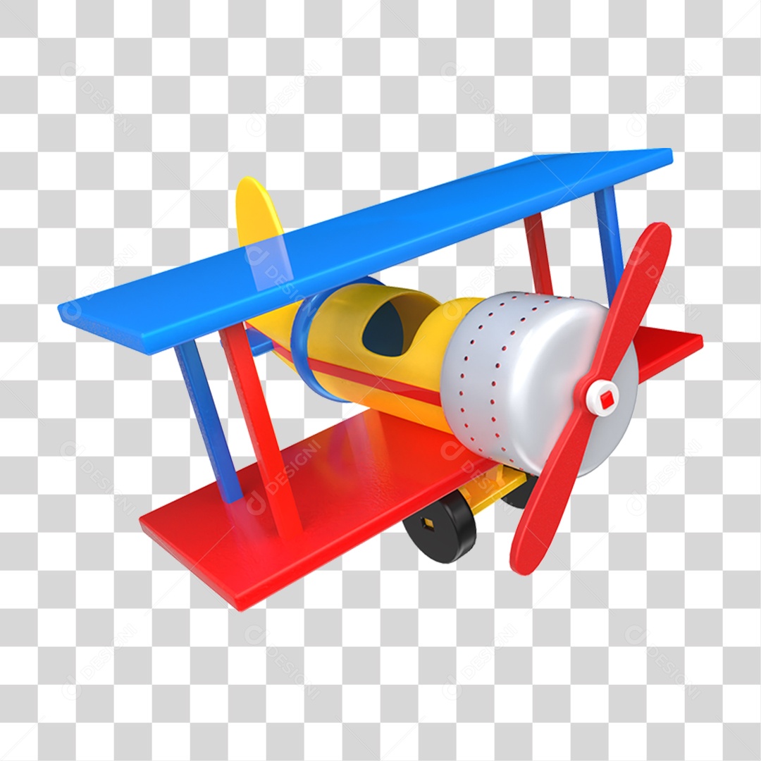 Aviãozinho Colorido Para Brincadeira no Dia das Crianças PNG Transparente