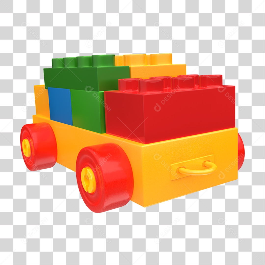 Blocos em Forma de Caminhão Para Brincadeira do Dia das Crianças PNG Transparente