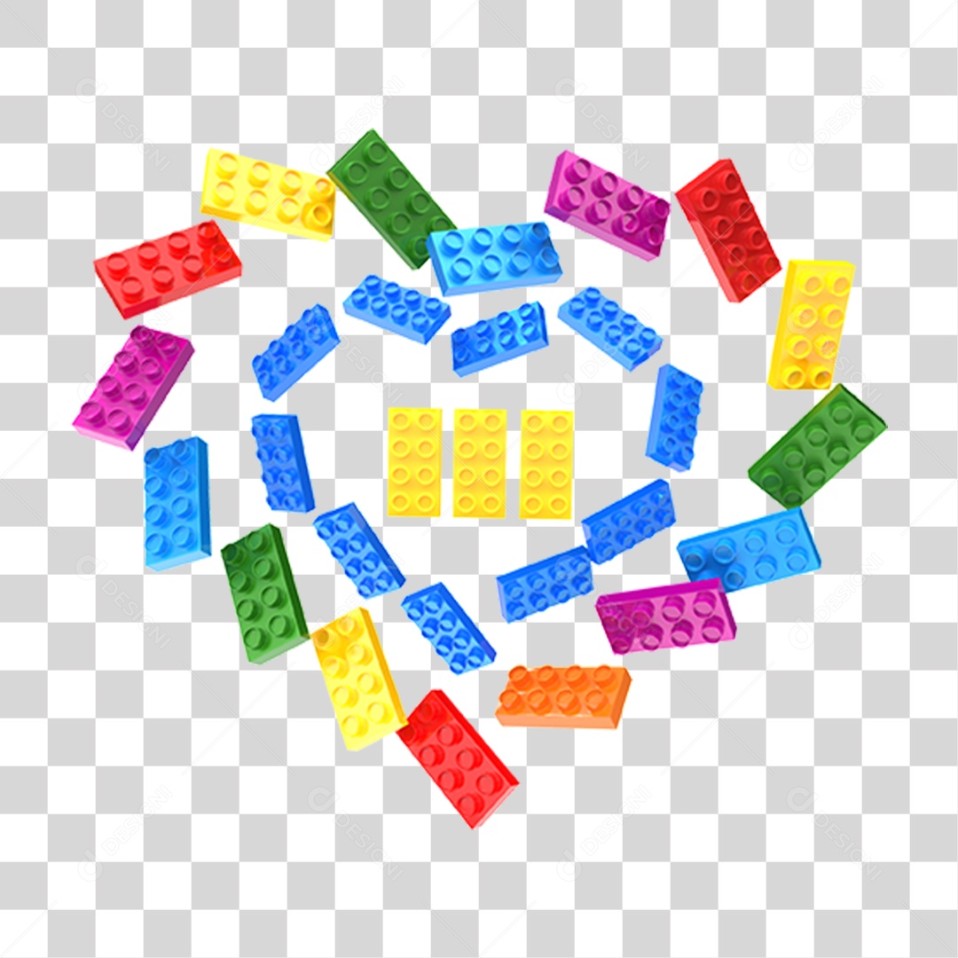 Coração Formado Por Blocos de Brinquedos PNG Transparente