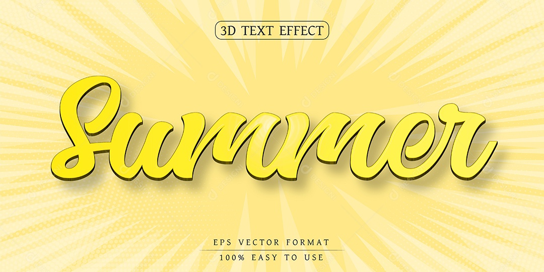 Efeito de Texto Summer Verão EPS Editável