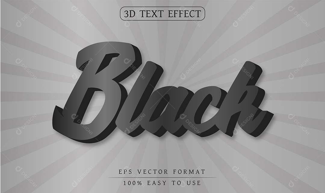 Efeito de Texto Black Preto EPS Editável