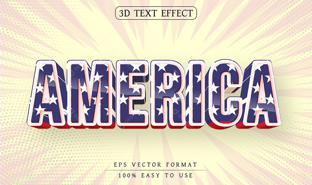 Efeito de Texto America América EPS Editável