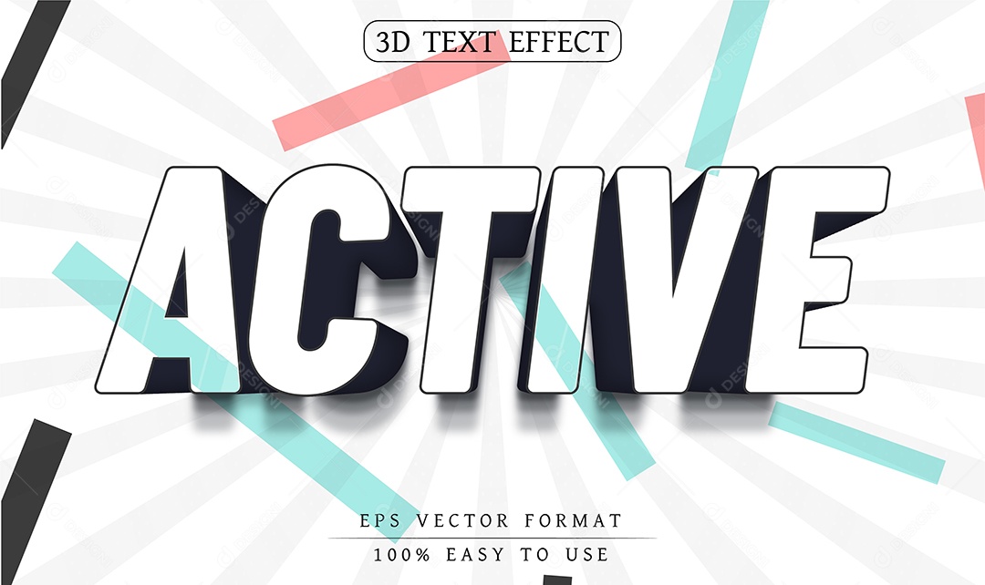 Efeito de Texto Active Ativo EPS Editável