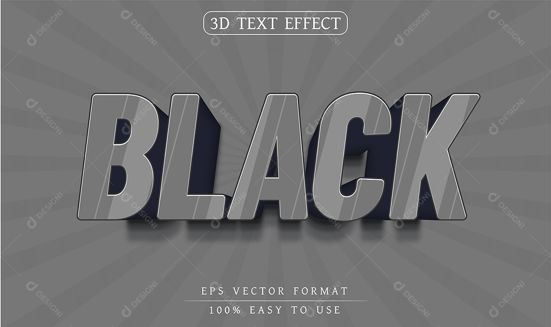 Efeito de Texto Black Preto EPS Editável