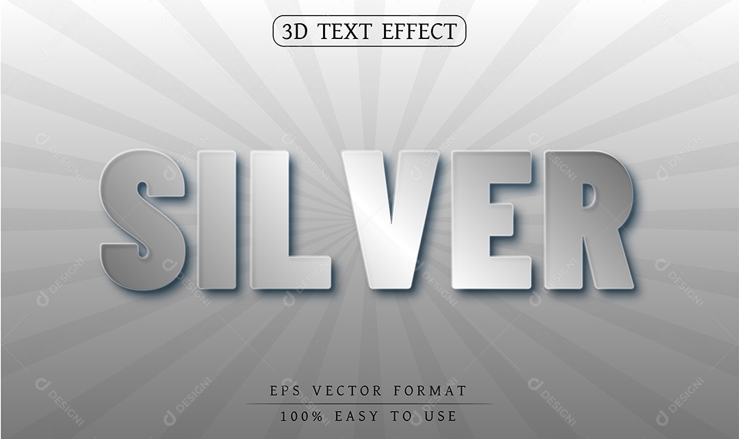 Efeito de Texto Silver Prata EPS Editável