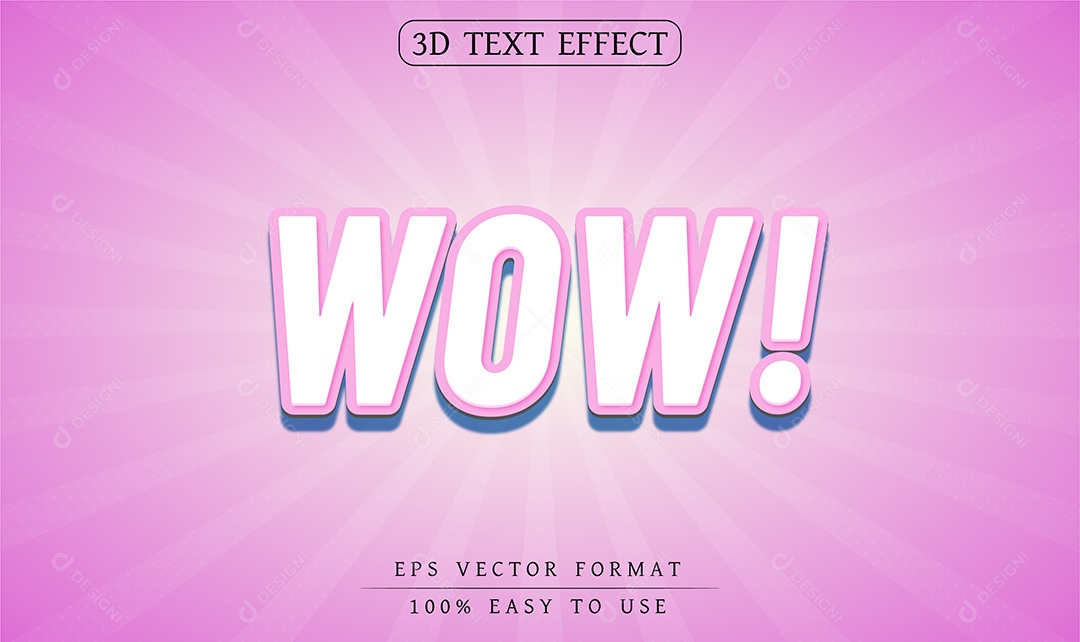 Efeito de Texto Wow Uau EPS Editável