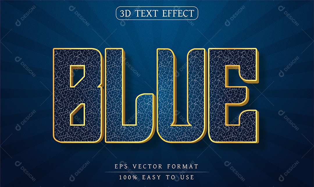 Efeito de Texto Blue Azul EPS Editável