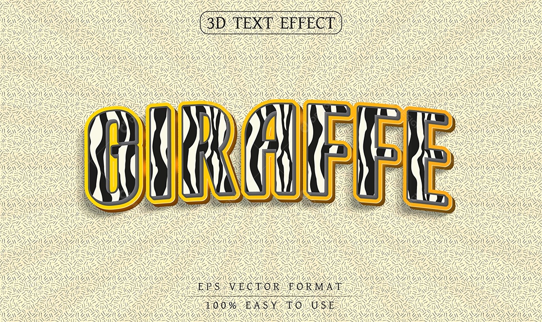 Efeito de Texto Giraffe Girafa EPS Editável