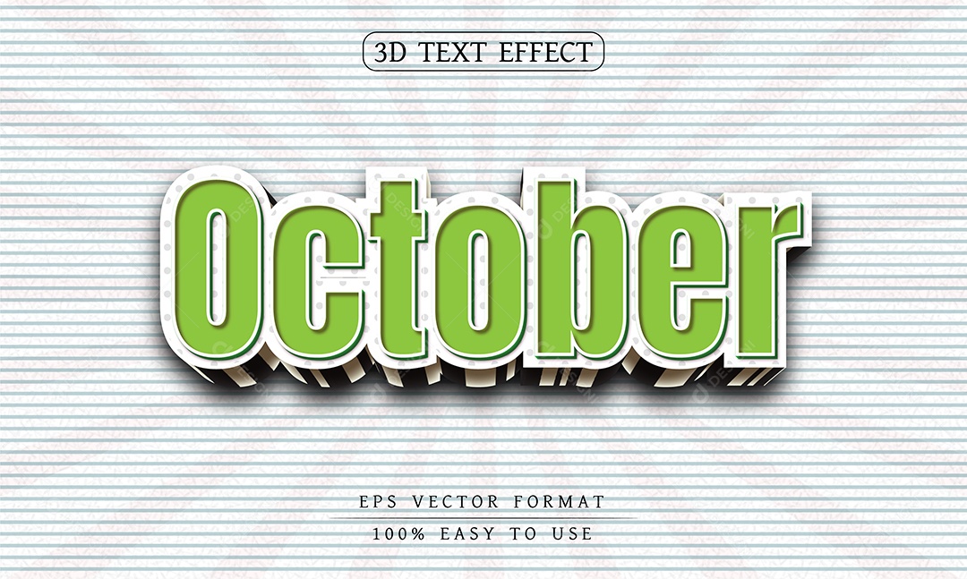 Efeito de Texto October Outubro EPS Editável