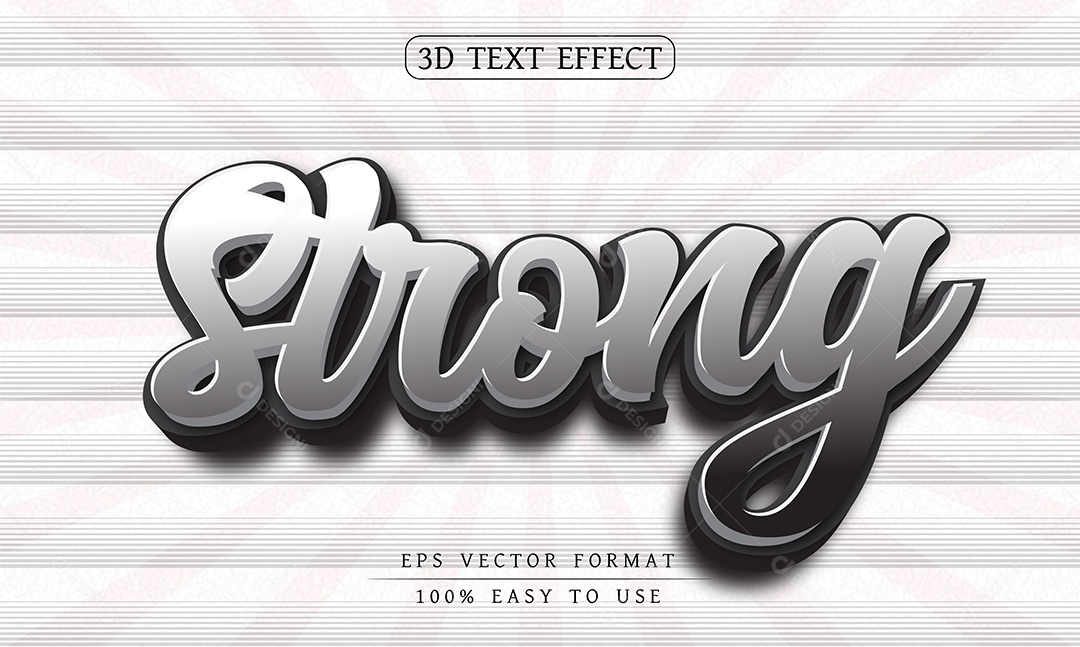 Efeito de Texto Strong Forte EPS Editável