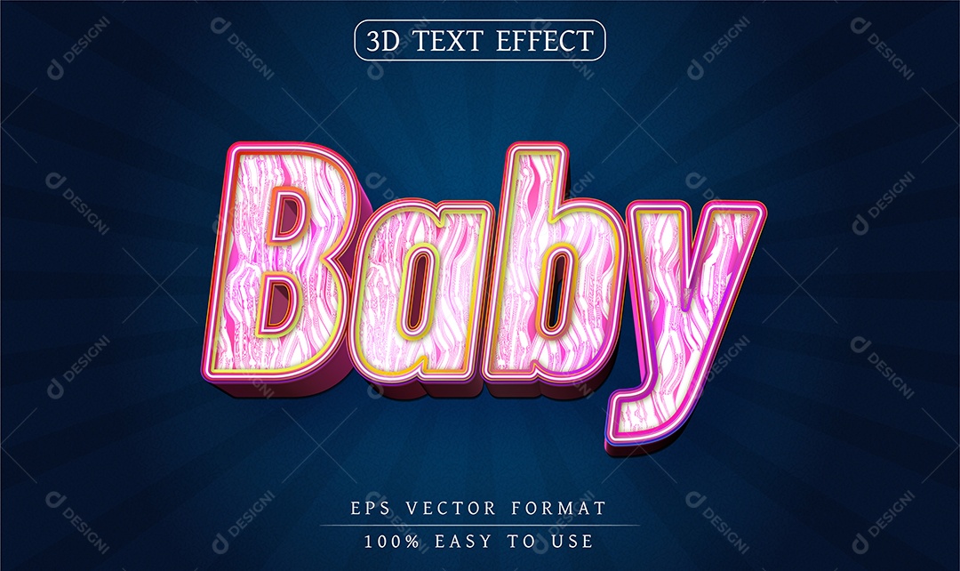 Efeito de Texto Baby Bebê EPS Editável