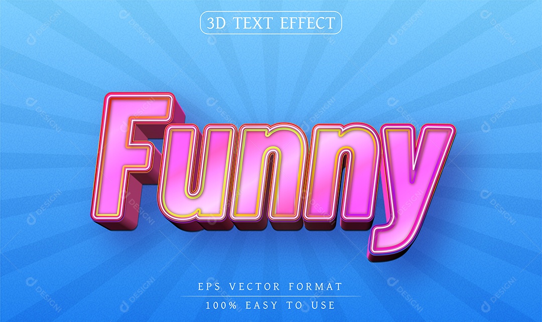Efeito de Texto Funny Engraçado EPS Editável