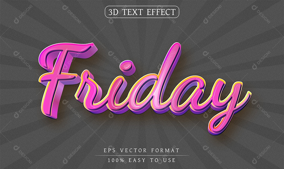 Efeito de Texto Friday Sexta Feira EPS Editável