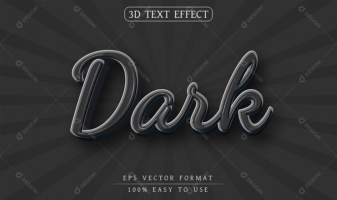 Efeito de Texto Dark Escuro EPS Editável