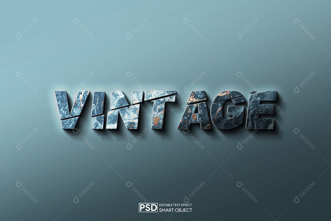 Efeito de Texto Vintage PSD Editável