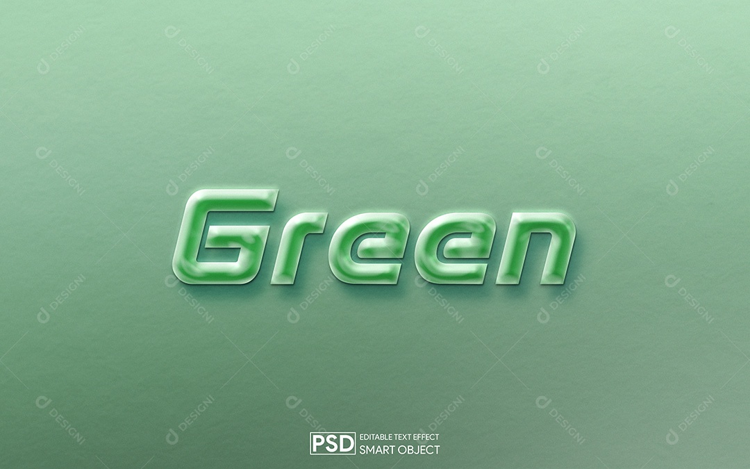 Efeito de Texto Green Verde PSD Editável