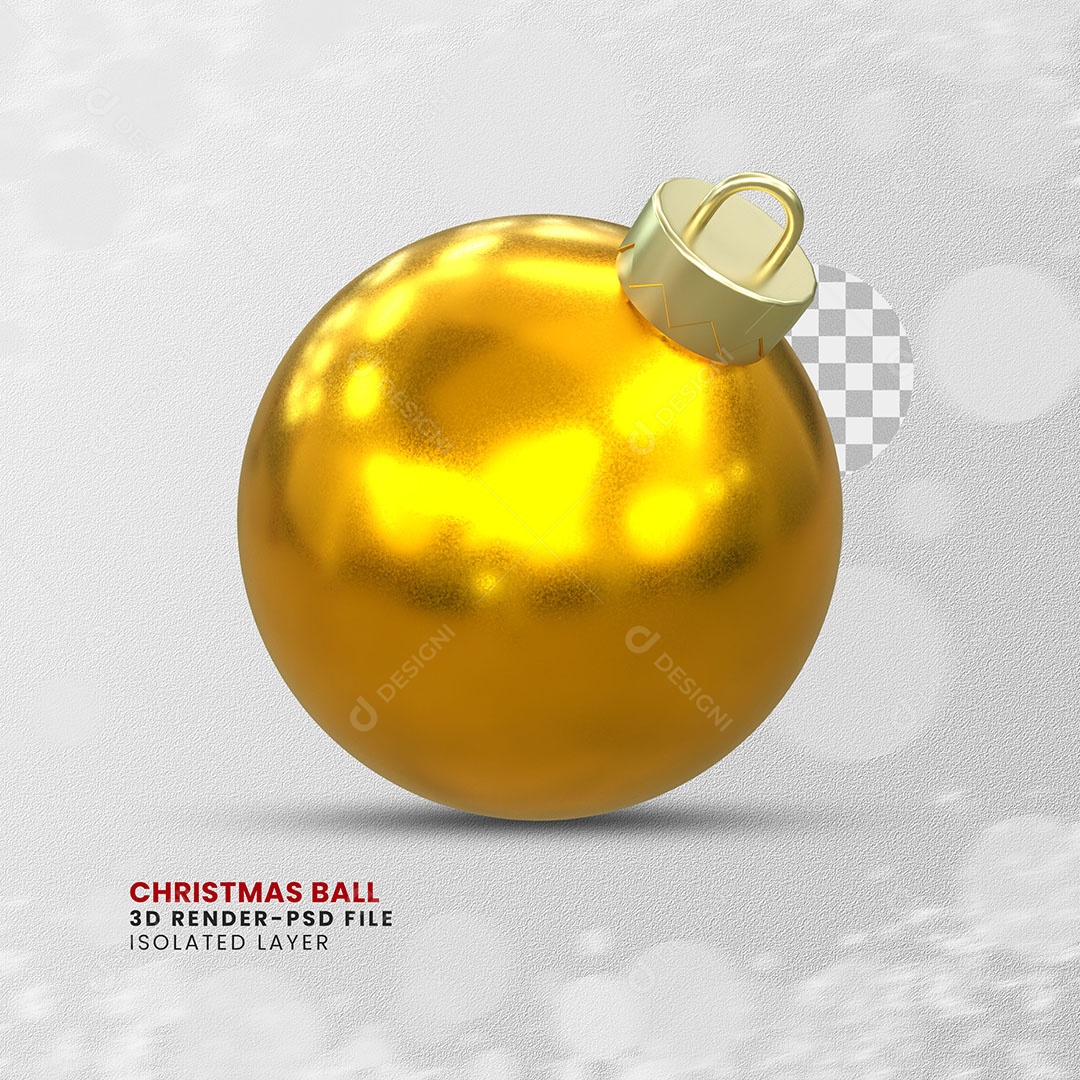 Elemento 3D Bola Dourada Enfeite Natal Para Composição PSD