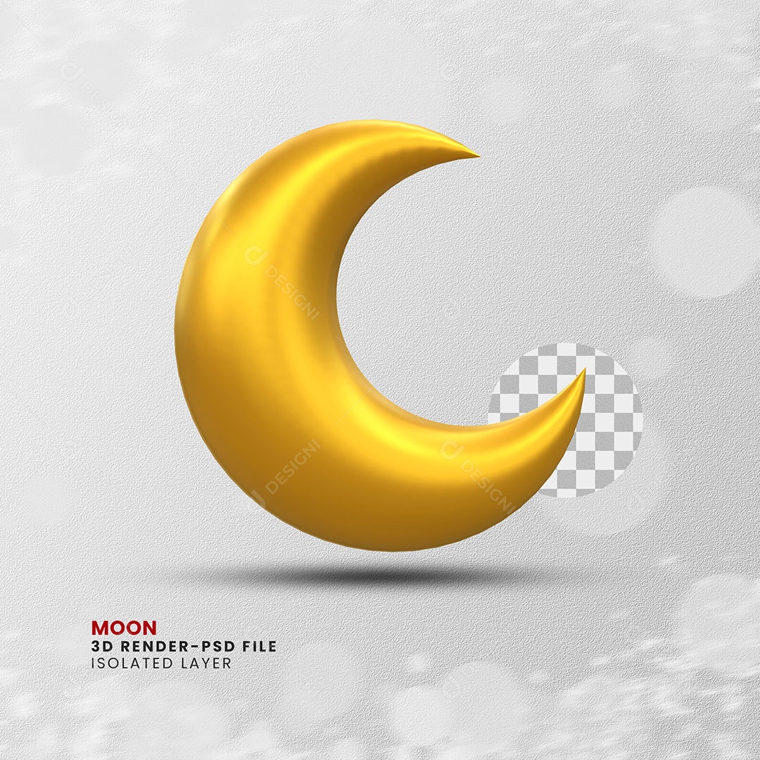 Elemento 3D Lua Para Composição PSD