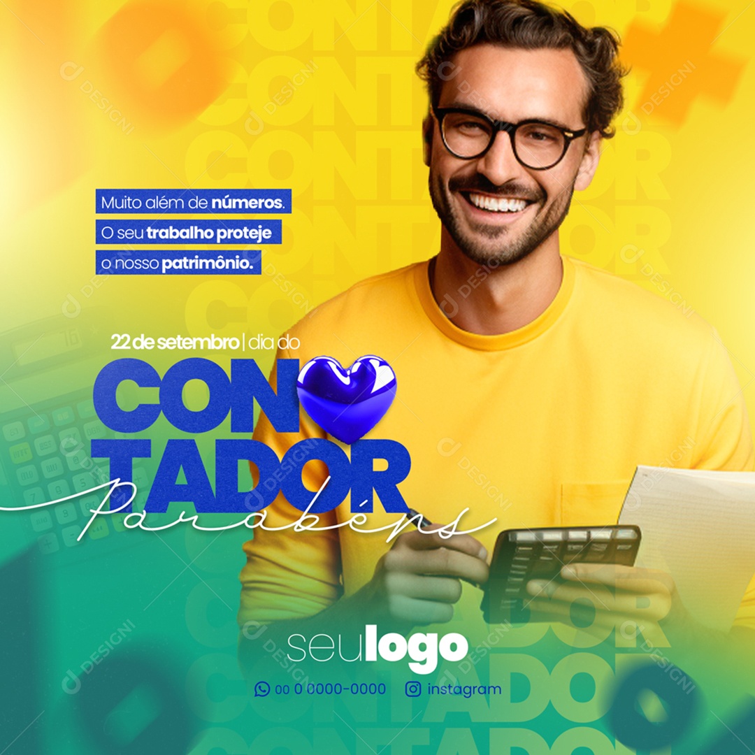 Dia do Contador 22 de Setembro Social Media PSD Editável