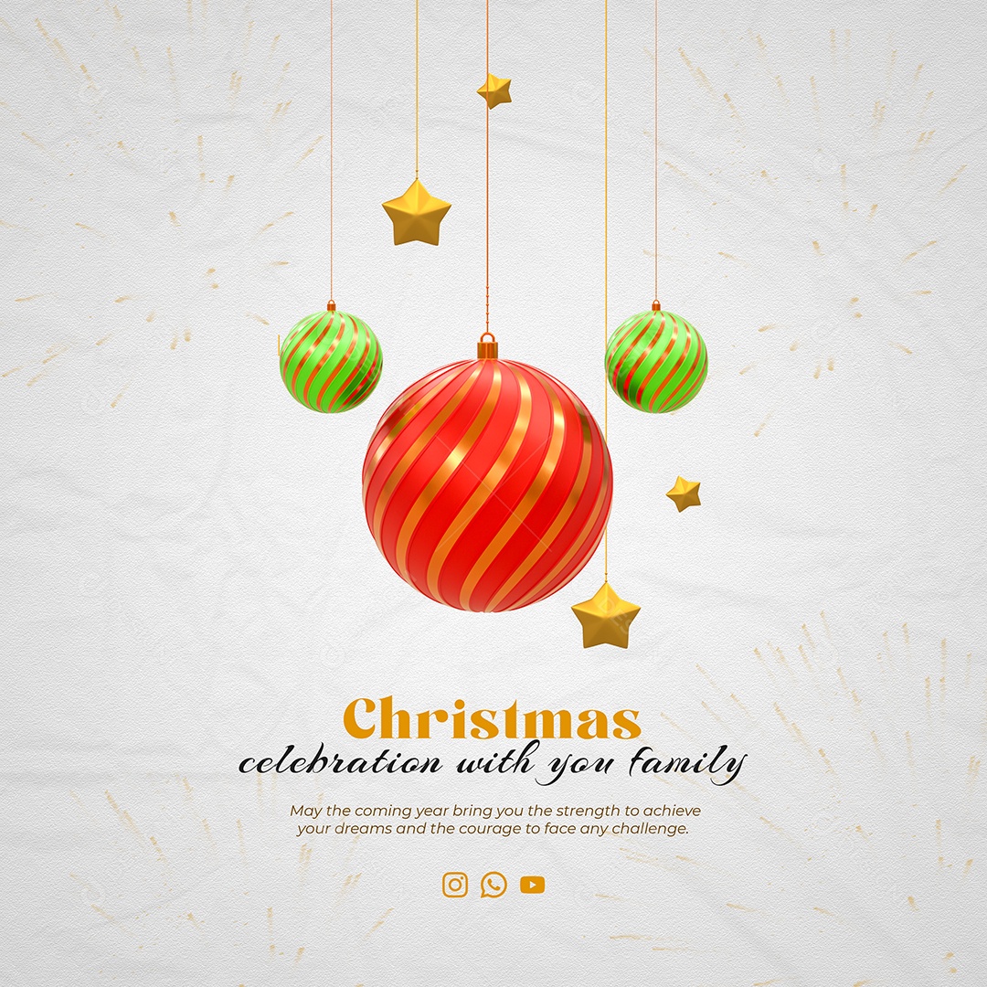 Social Media Celebração Com Voçe e Familia Feliz Natal PSD Editável