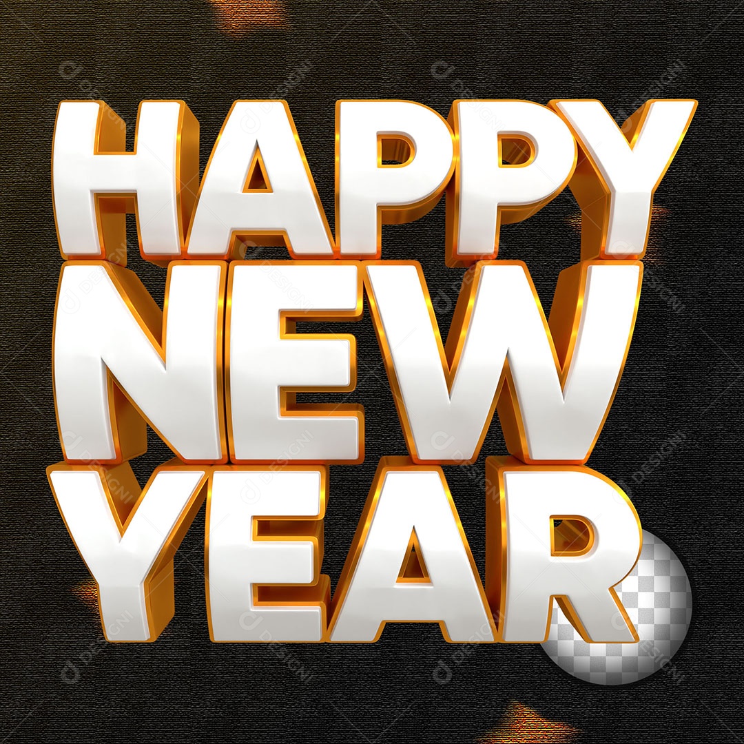 Texto 3D Feliz Ano Novo Para Composição PSD