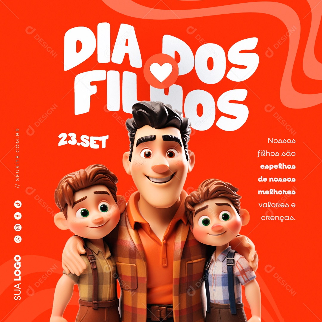 Dia dos Filhos 23 de Setembro Social Media PSD Editável