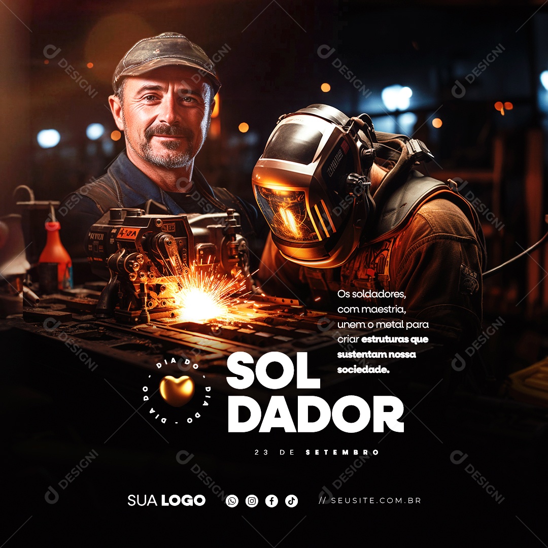 Dia do Soldador 23 de Setembro Social Media PSD Editável