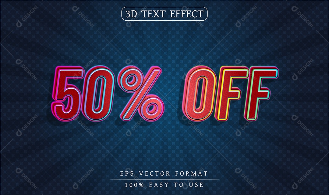 Efeito de Texto 50% Off EPS Editável