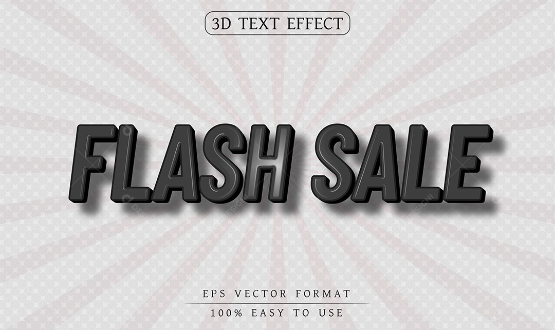 Efeito de Texto Flash Sale Venda Rápida Preto EPS Editável