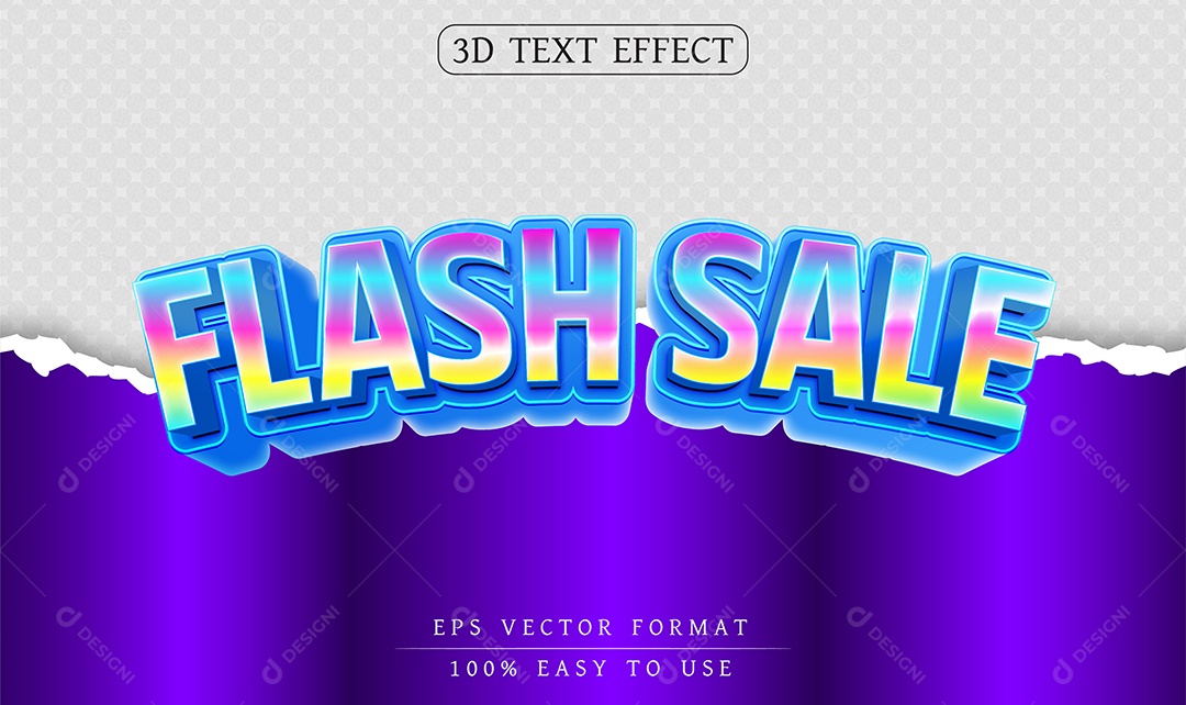 Efeito de Texto Flash Sale Venda Rápida Colorida EPS Editável
