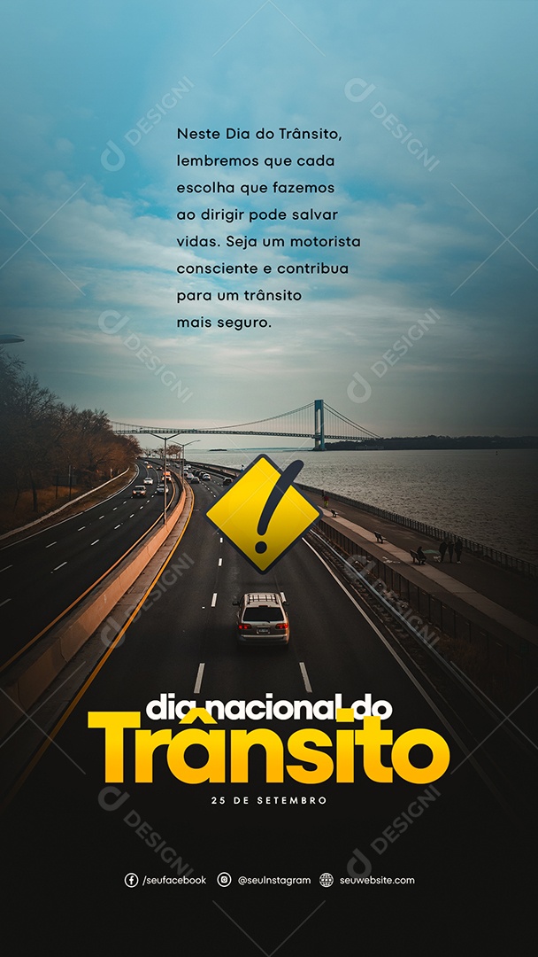 Social Media Story Trânsito Mais Seguro Dia Nacional Do Trânsito PSD Editável