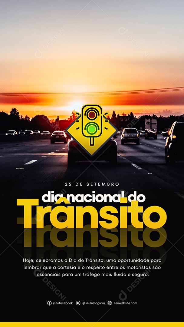 Story Motoristaas São Essenciais Dia Nacional Do Trânsito Social Media PSD Editável