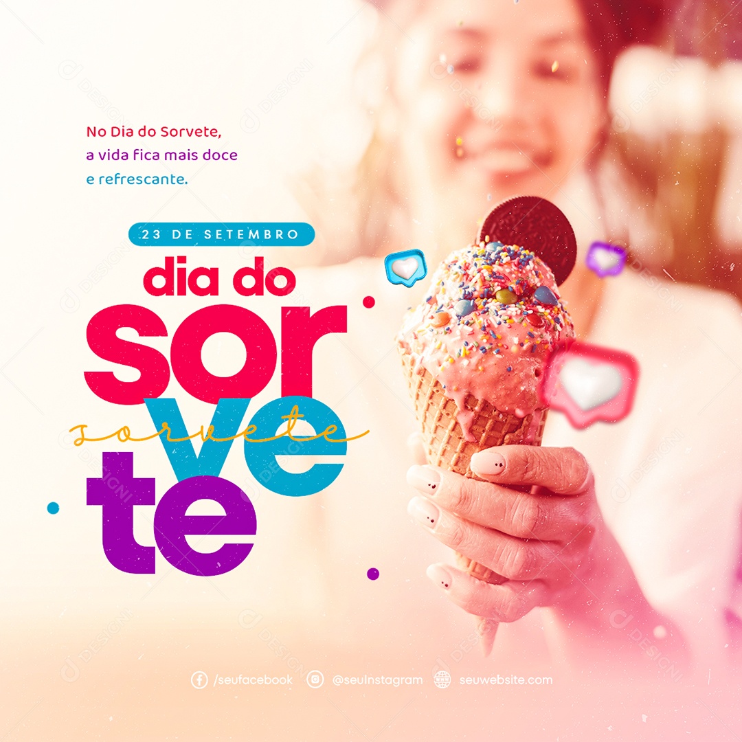 Feed No Dia Do Sorvete 23 De Setembro Social Media PSD Editável