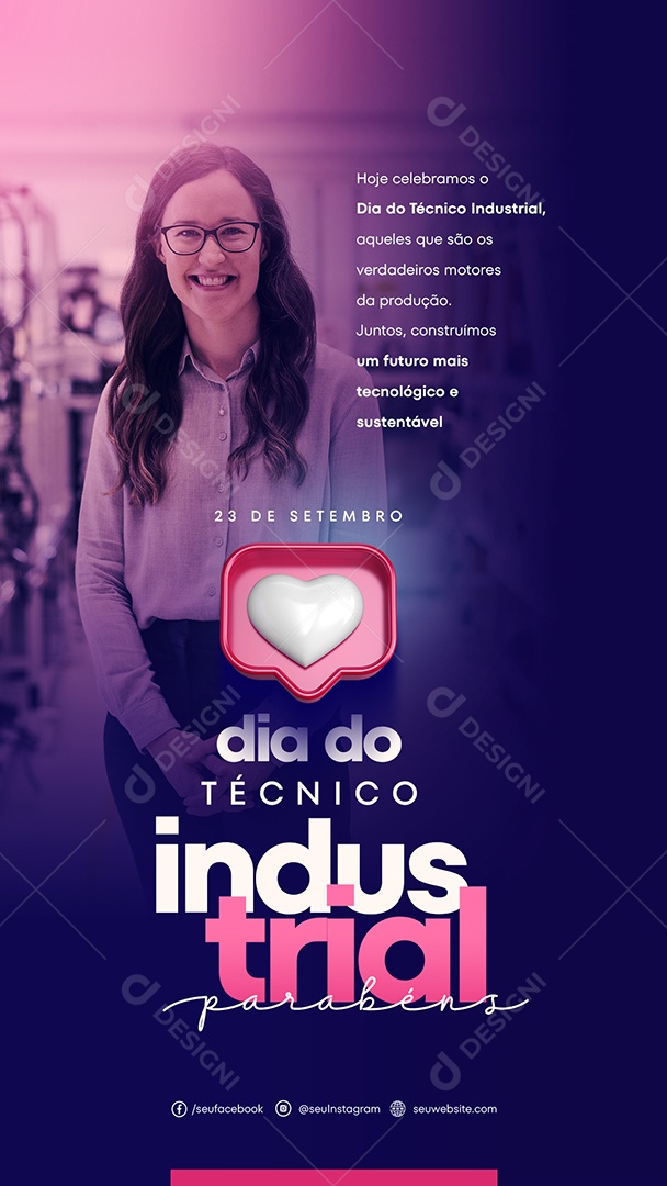 Story Dia Do Técnico Industrial 23 De Setembro Social Media PSD Editável