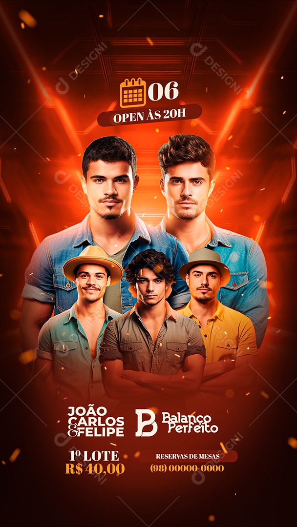 Story Flyer João Carlos & Felipe Balanço Perfeito Open Social Media PSD Editável