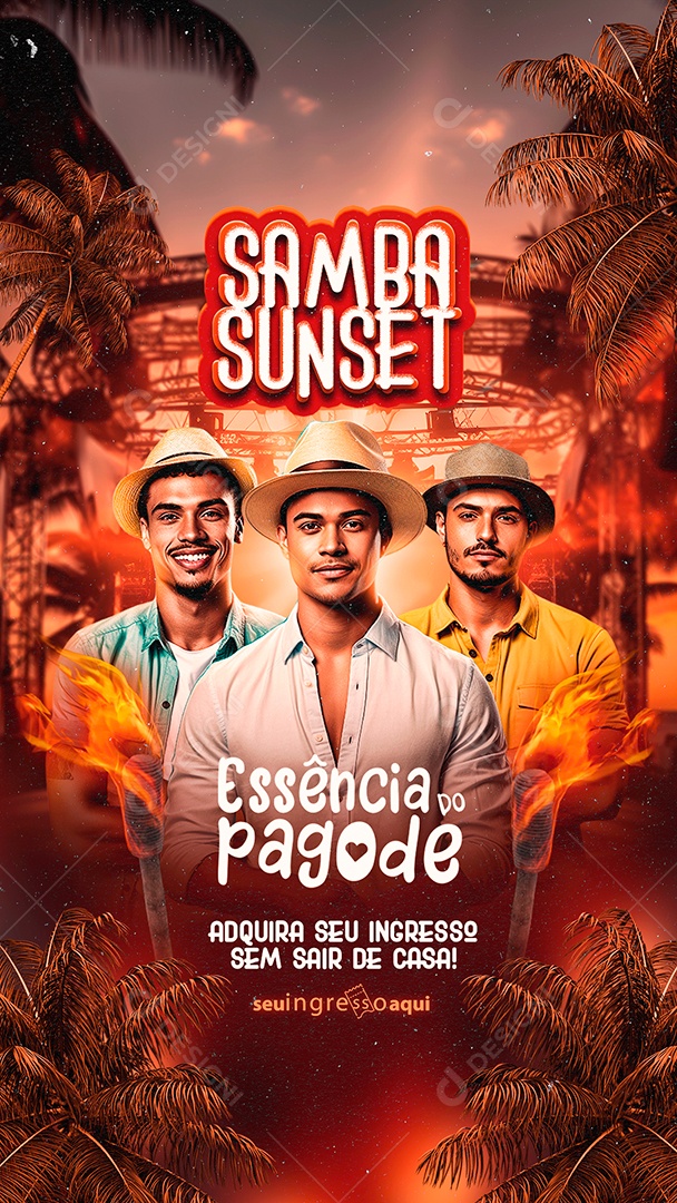 Story Flyer Samba Sunset Essência do Pagode Social Media PSD Editável