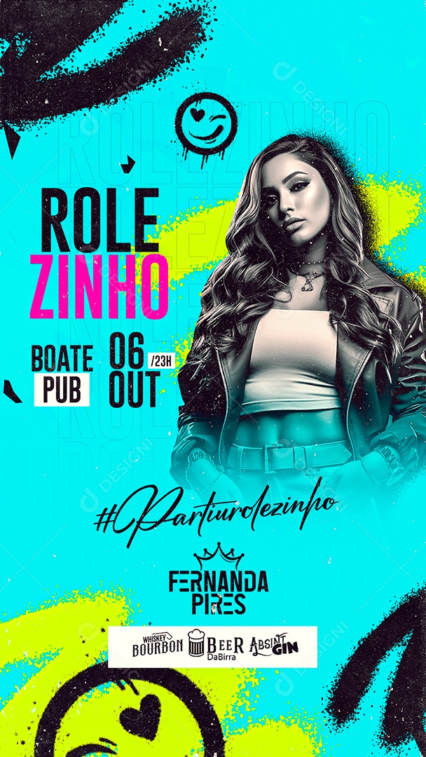 Story Flyer Rolezinho Boate Pub Fernanda Pires Social Media PSD Editável