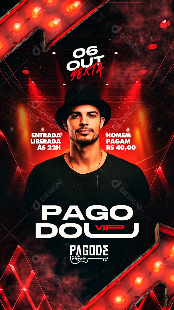 Story Flyer Pagodou Vip Pagode de Pagode Social Media PSD Editável