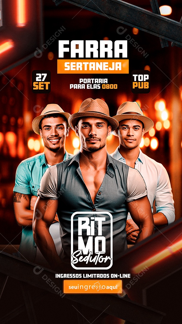 Story Flyer Farra Sertaneja Ritmo Sedutor Social Media PSD Editável