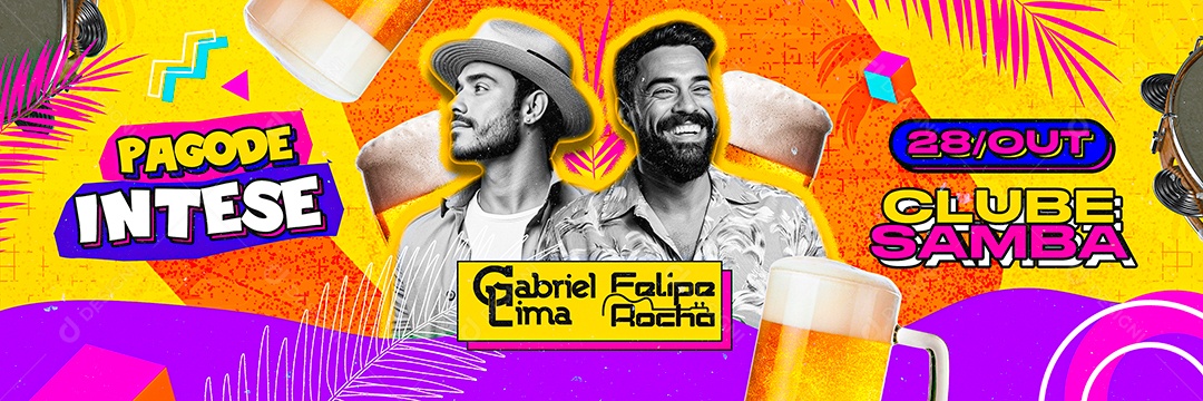 Carrossel Flyer Pagode Intense Gabriel Lima Felipe Rocha Social Media PSD Editável