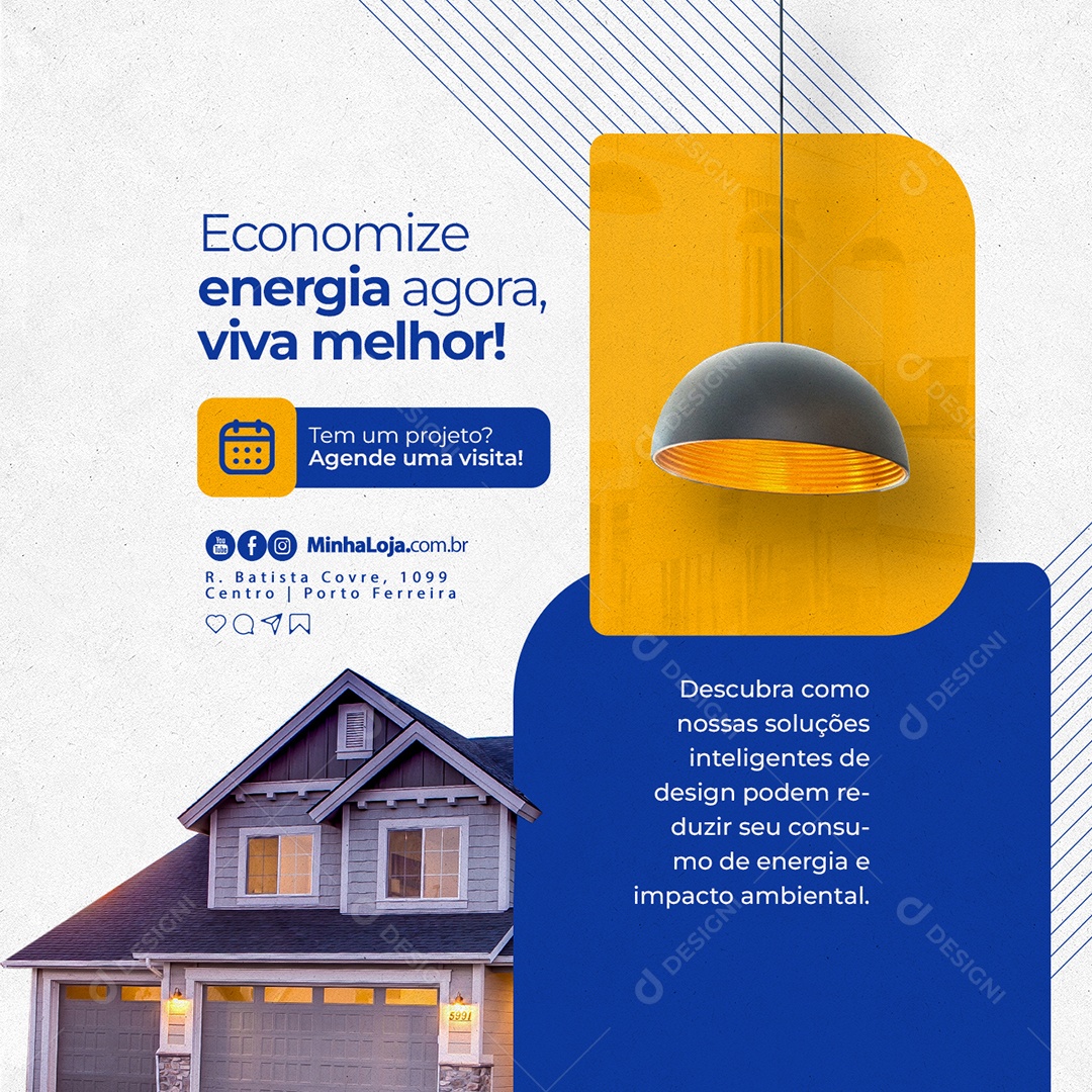 Arquitetura Economize Energia Agora Viva Melhor Social Media PSD Editável