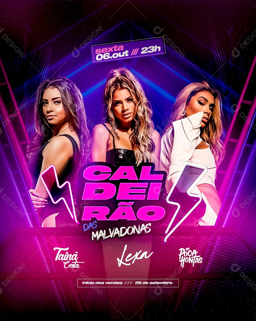 Social Media Flyer Caldeirão Das Malvadonas PSD Editável